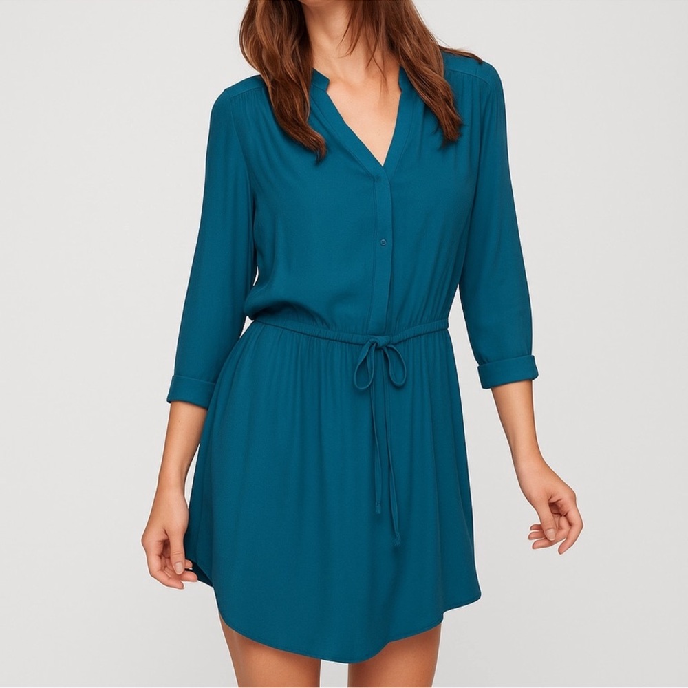 Aritzia‎ Babaton Bennett Silk Dress in Deep Lake/Teal Size Small *Flawed*